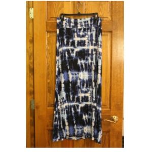 Blue tie-dye maxi skirt